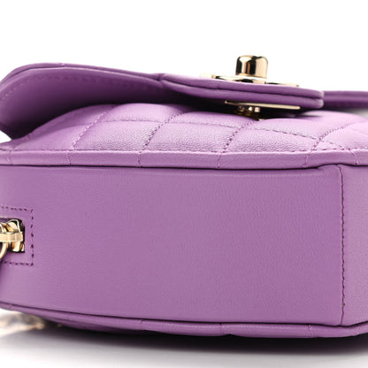 Chanel Lambskin Quilted CC In Love Heart Clutch With Chain Purple 10 of 12