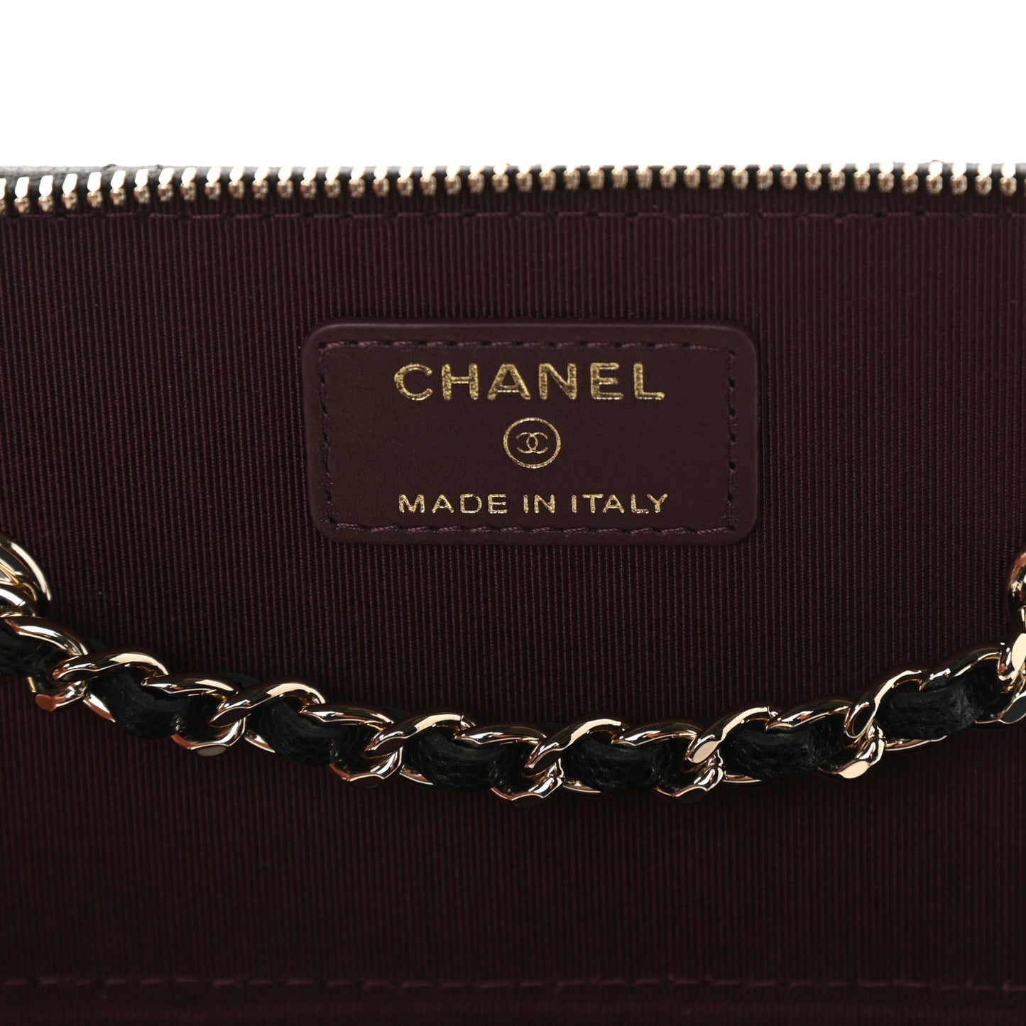 Caviar Quilted Small Vanity Case With Chain Black