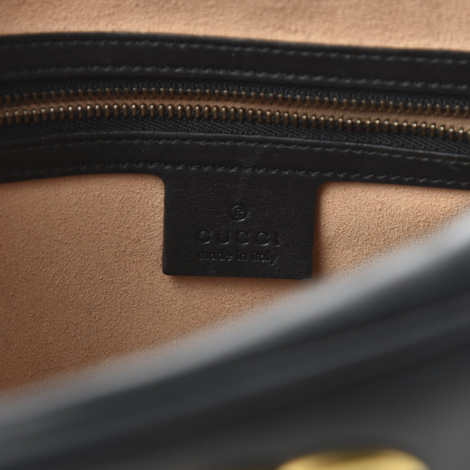Gucci Calfskin Matelasse Medium GG Marmont Chain Shoulder Bag Black 8 of 10