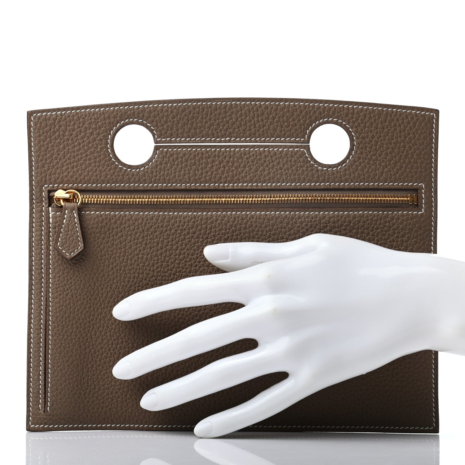 Hermes Togo Backpocket Pouch 30 Etoupe 2 of 6