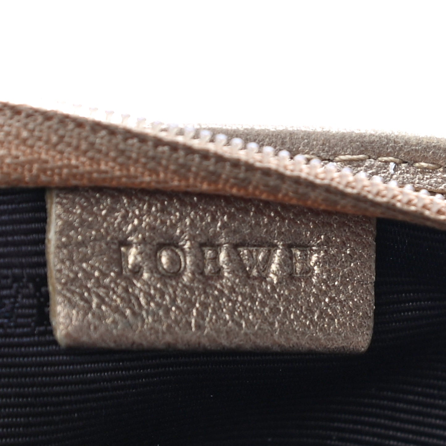 Metallic Lambskin Cosmetic Pouch Gold