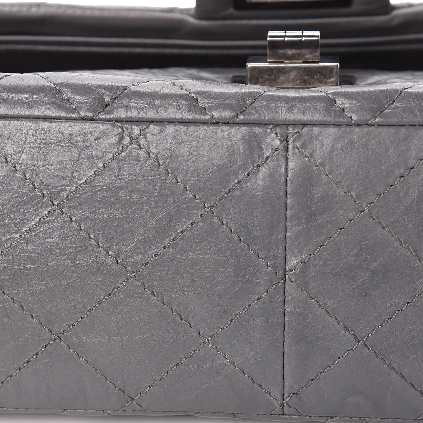 Aged Calfskin Quilted 2.55 Reissue 227 Flap Grey