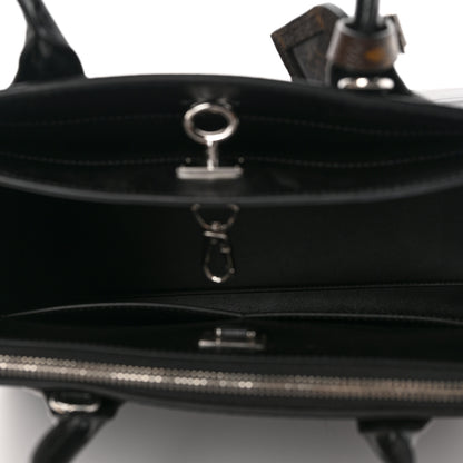 Louis Vuitton Calfskin Embossed Steamer MM Black 6 of 9