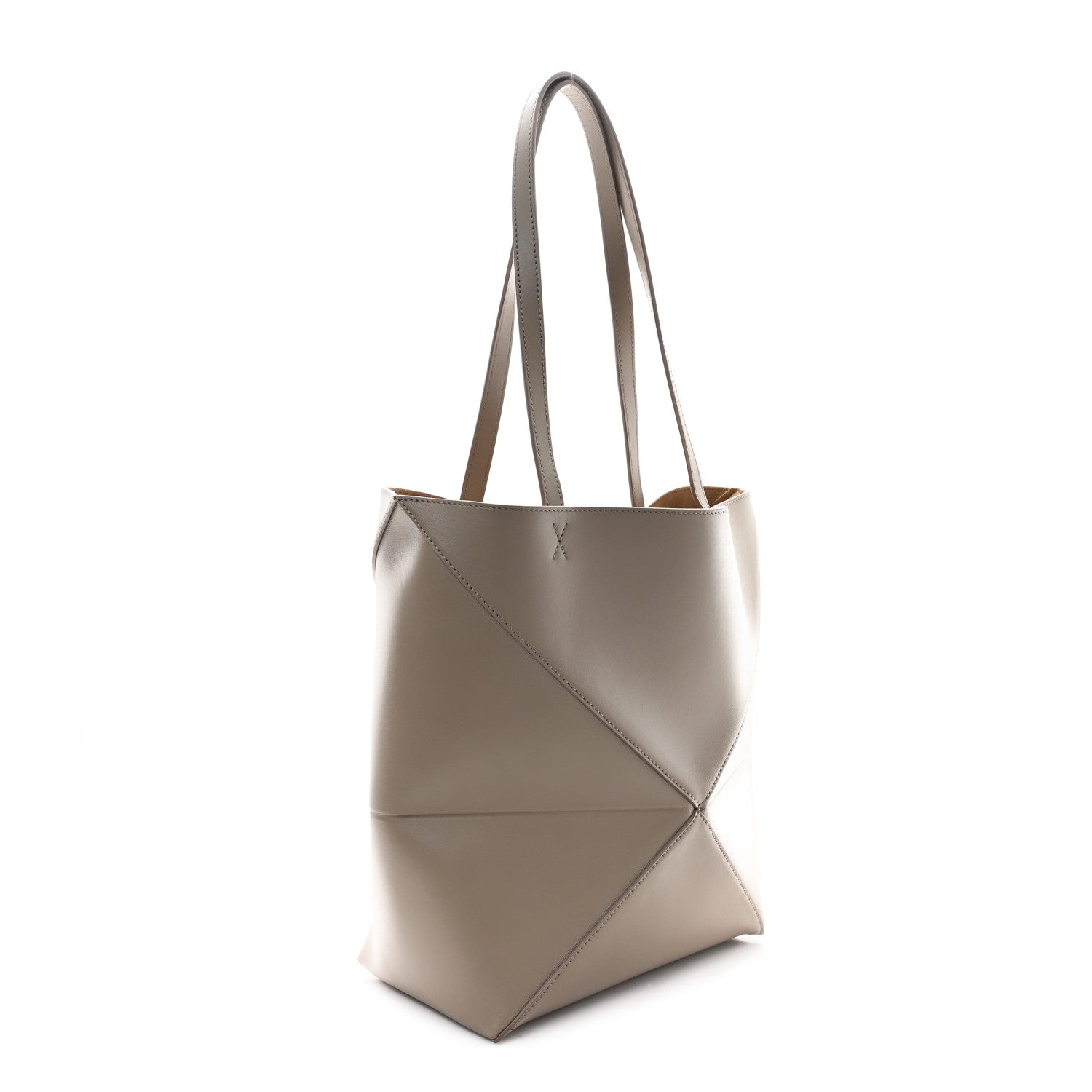 Loewe Shiny Calfskin Medium Puzzle Fold Tote Sand 3 of 9