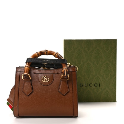 Gucci Textured Dollar Calfskin Web Mini Diana Tote Bag Cuir Black Cuir Black 15 of 15
