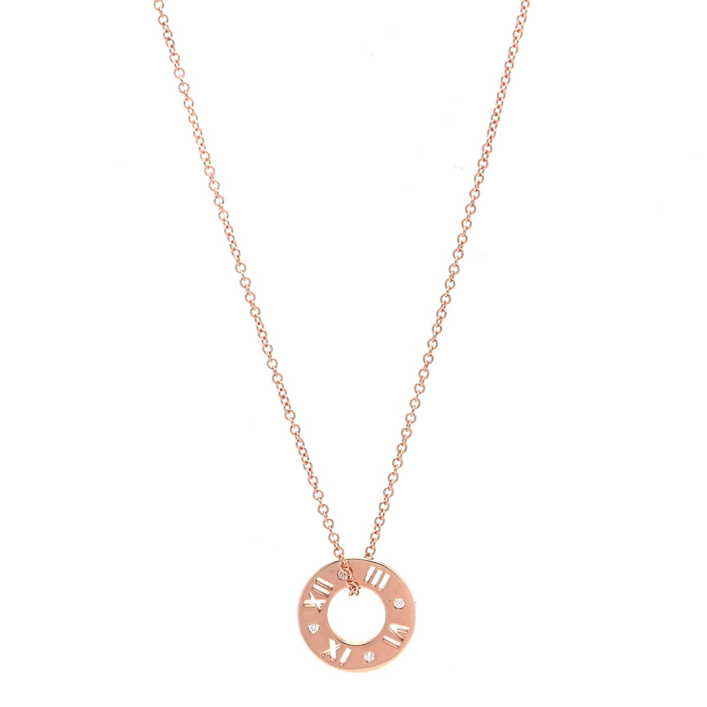 18K Rose Gold Diamond Atlas Pierced Pendant Necklace