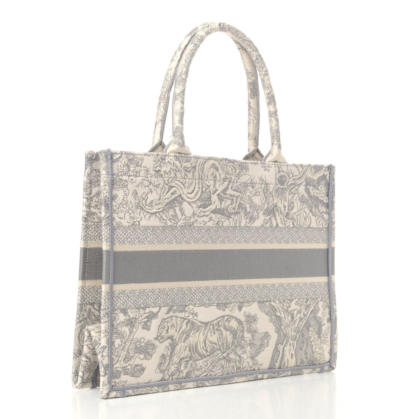 Canvas Embroidered Medium Dioriviera Toile De Jouy Book Tote Gray