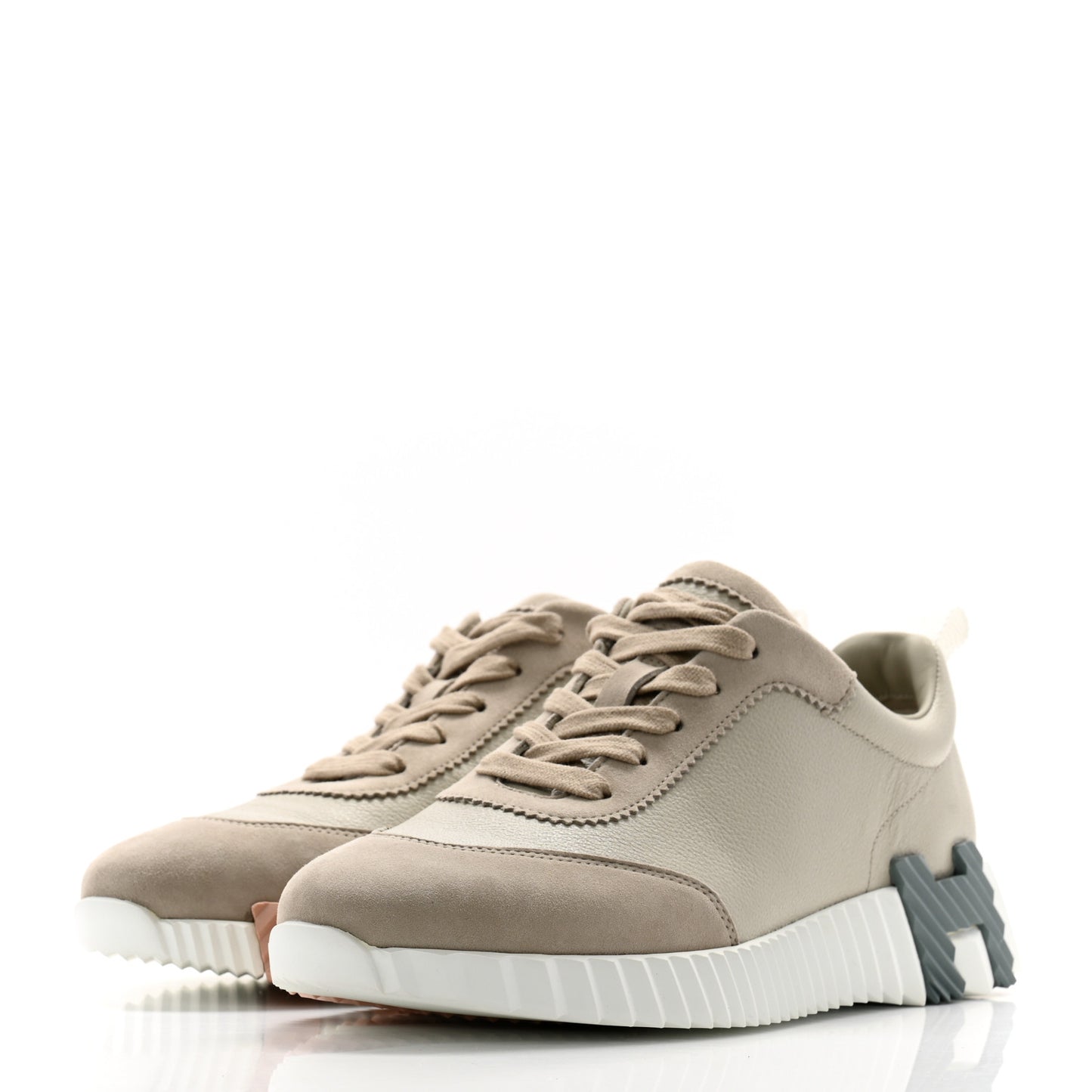 Sport Goatskin Suede Goatskin Womens Bouncing Sneakers 38 Beige Esquisse