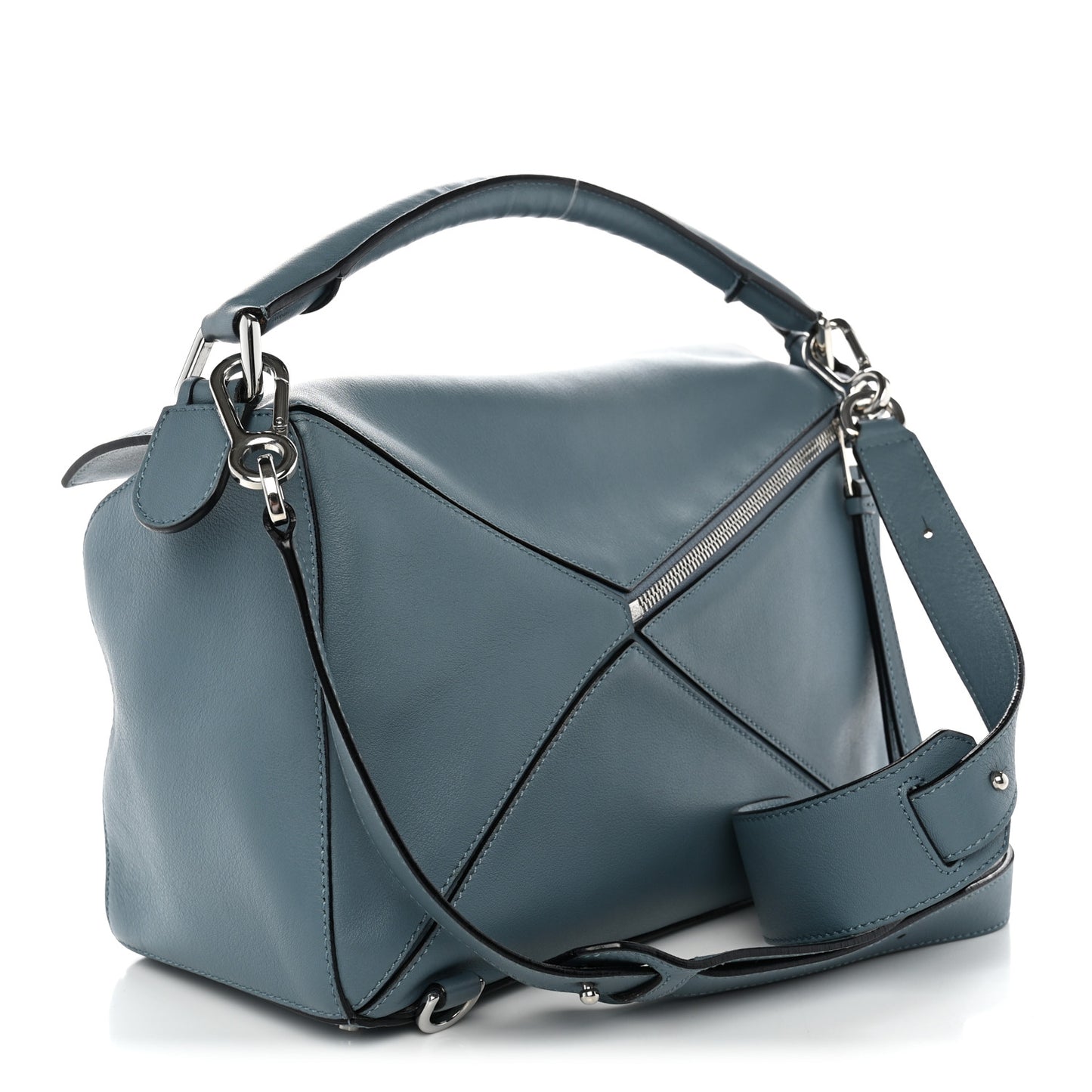 Calfskin Medium Puzzle Bag Stone Blue