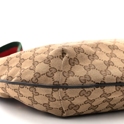 Gucci Monogram Web Medium Half Moon Hobo Dark Brown 9 of 11