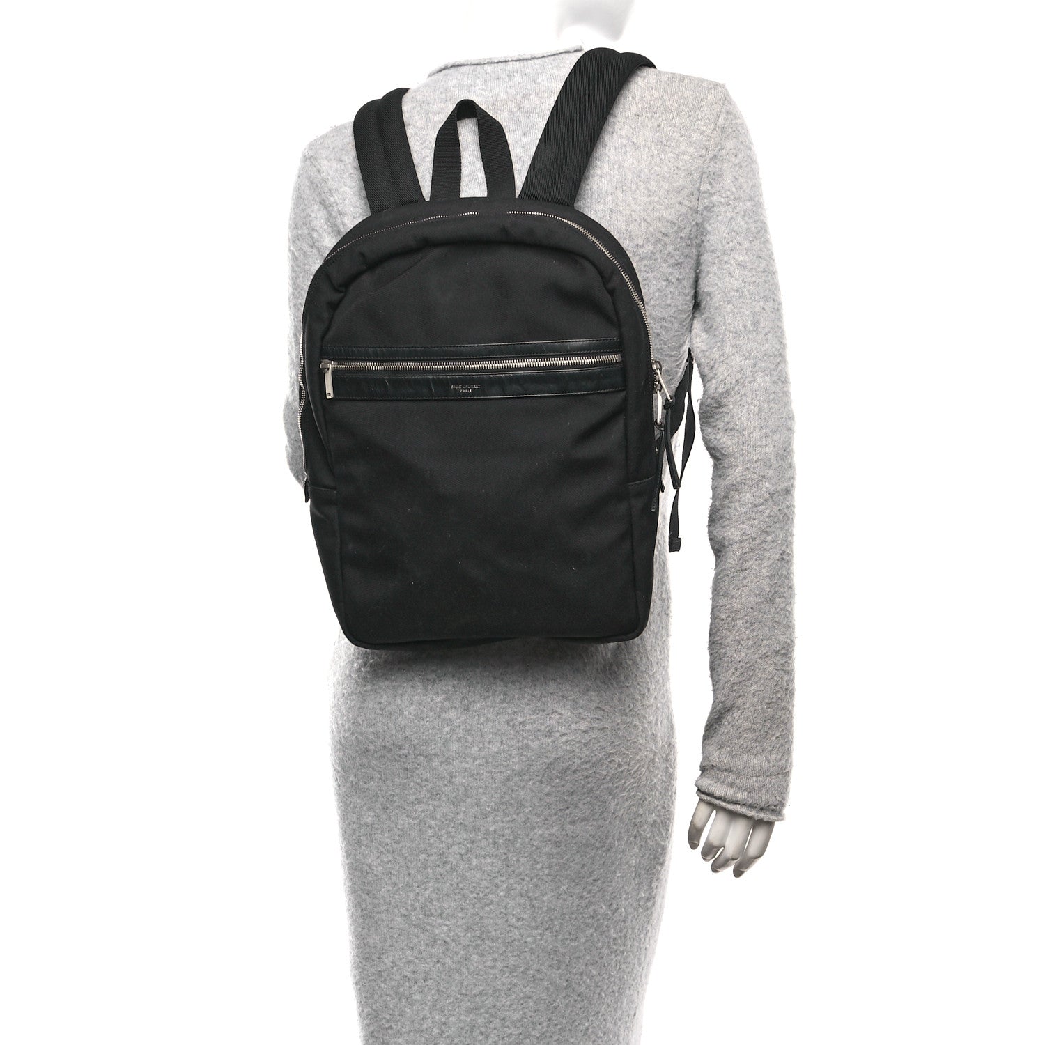 Saint Laurent Canvas City Laptop Backpack Black 2 of 9