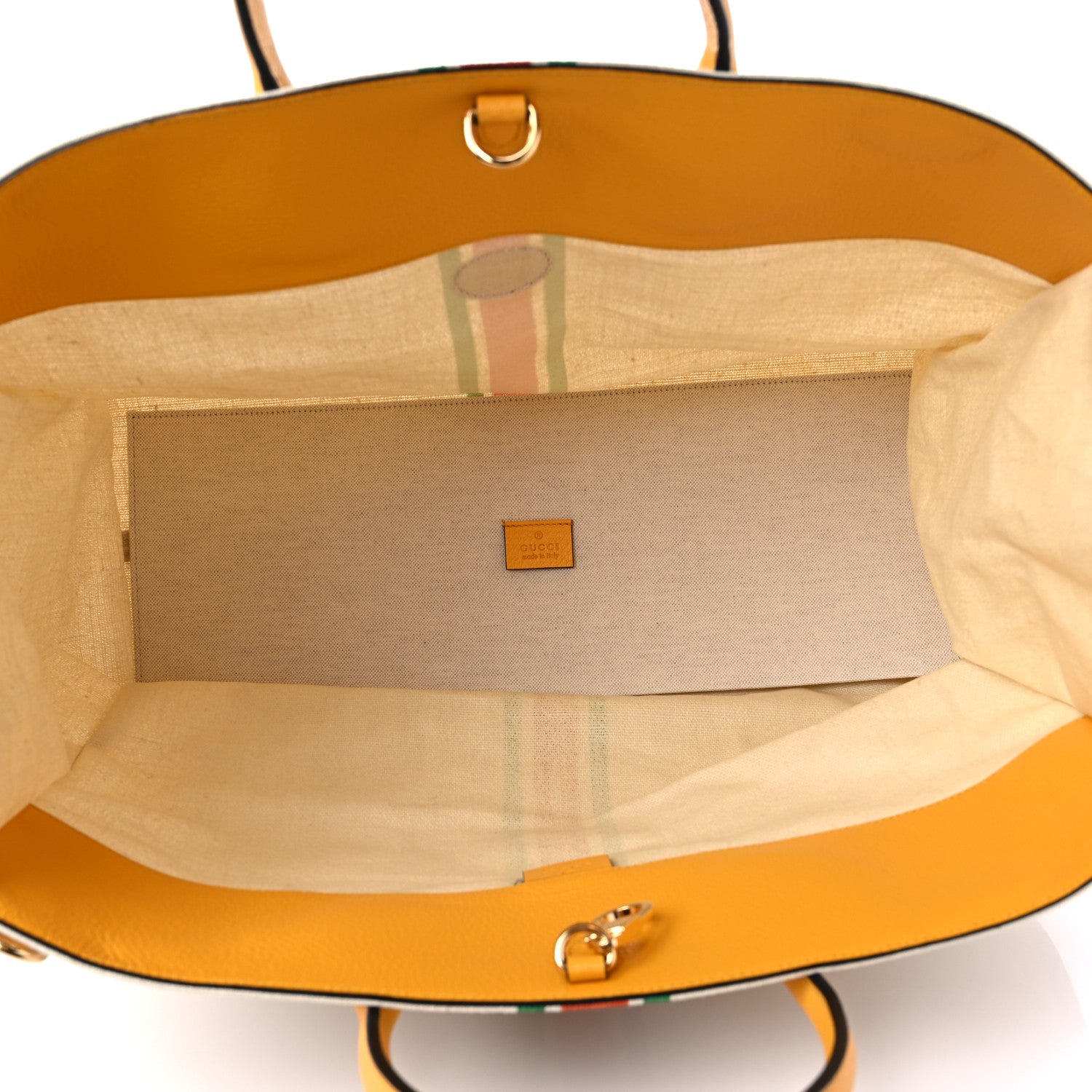 Gucci Linen Heavy Canvas Textured Dollar Calfskin Web Large Retro Interlocking G Foldable Tote Light Beige 5 of 8