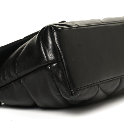 Saint Laurent Lambskin Quilted Small Loulou Puffer Monogram Chain Satchel Black 10 of 11