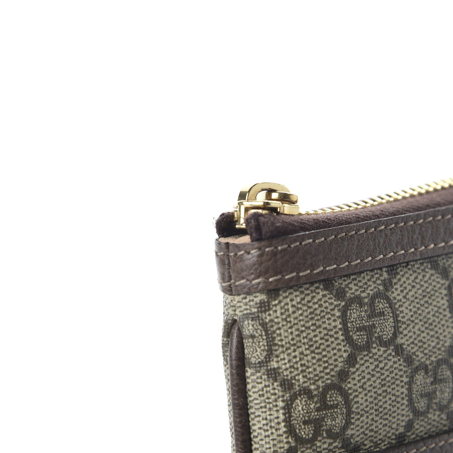 GG Supreme Monogram Large Ophidia Pouch Clutch Brown