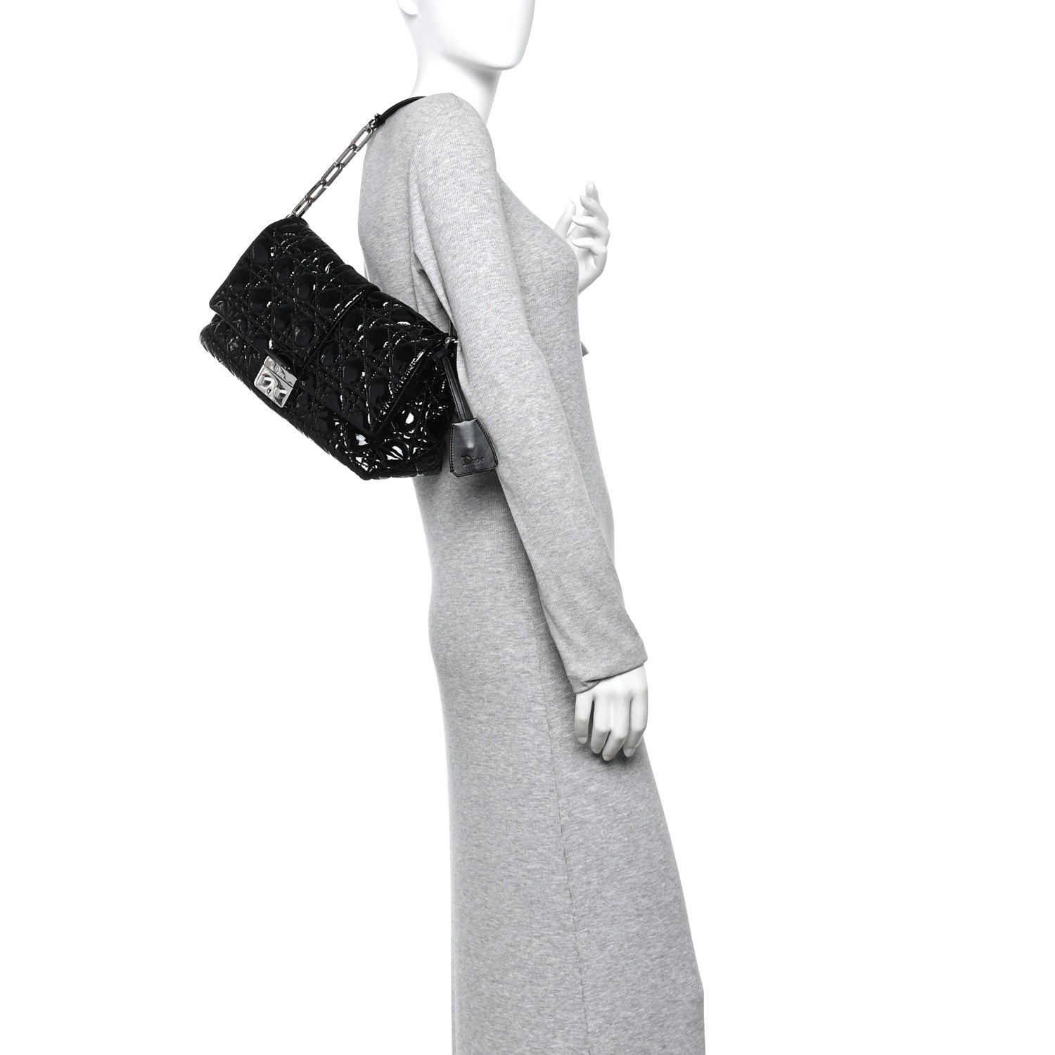 Christian Dior Patent Cannage New Lock Flap Black 2 of 12