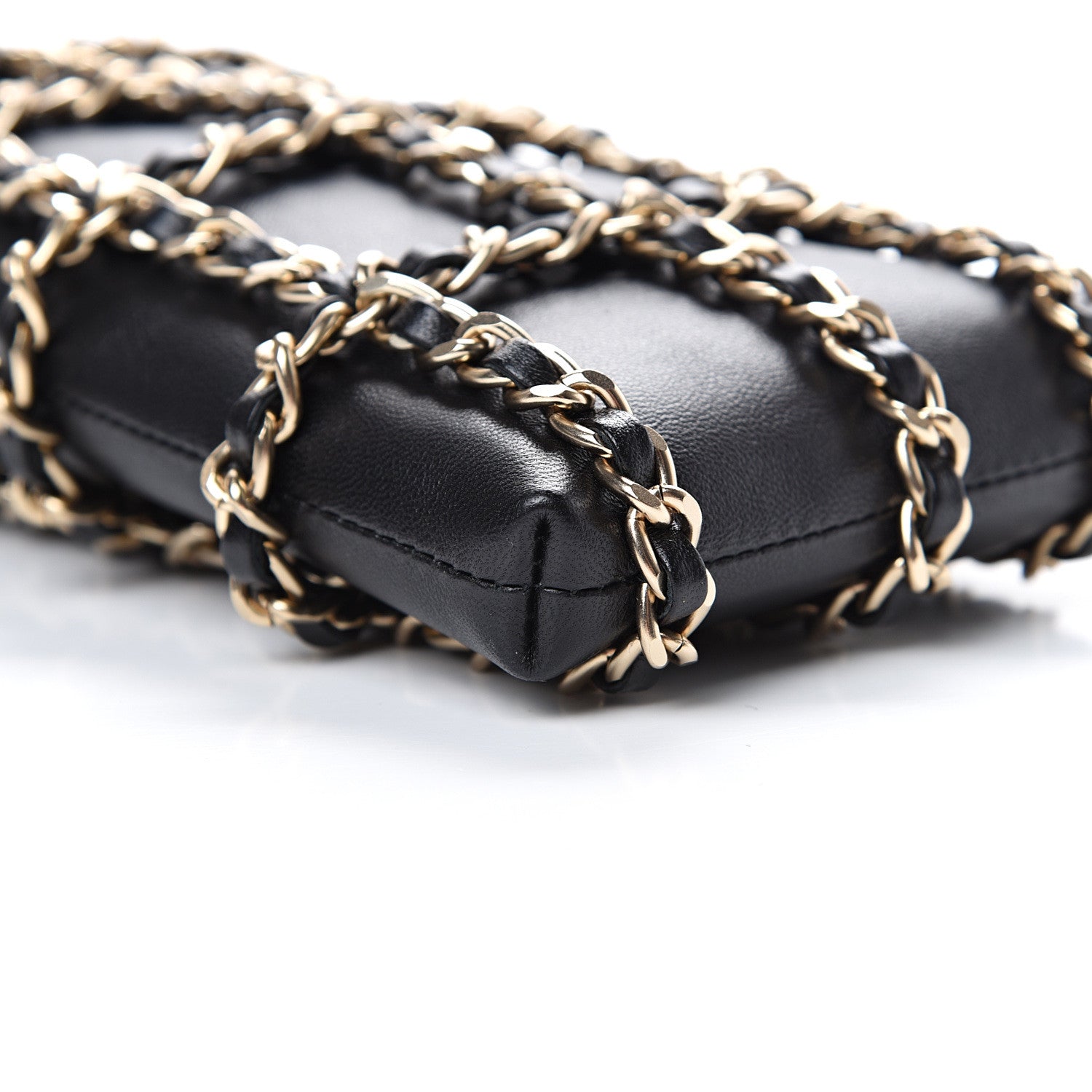 Chanel Lambskin Tech Me Out Clutch With Chain Black 9 of 10