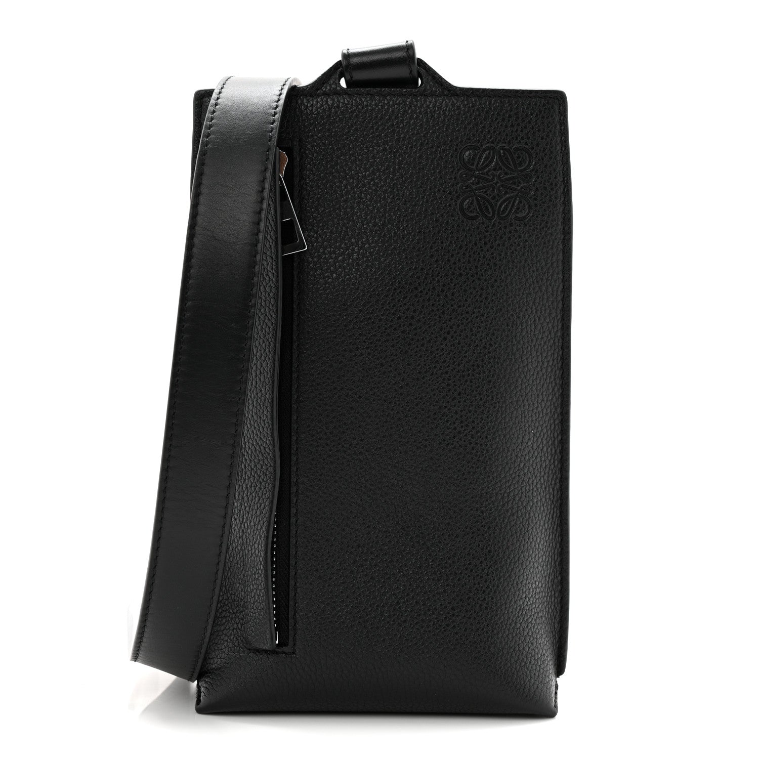 Loewe Soft Grained Calfskin Vertical T-Pocket Crossbody Bag Black 1 of 11
