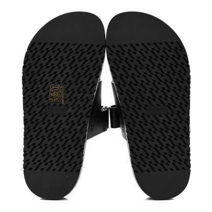 Hermes Calfskin Womens Chypre Sandals 36.5 Black 5 of 9