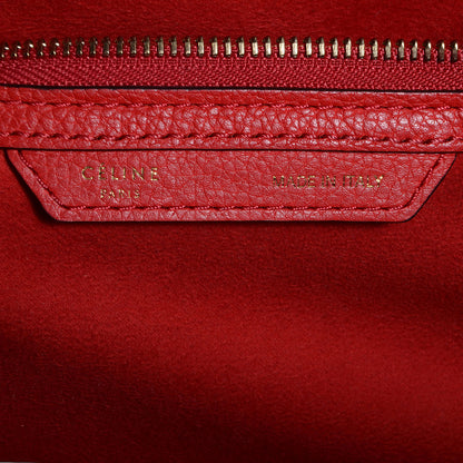 Celine Drummed Calfskin Mini Luggage Coquelicot 6 of 8