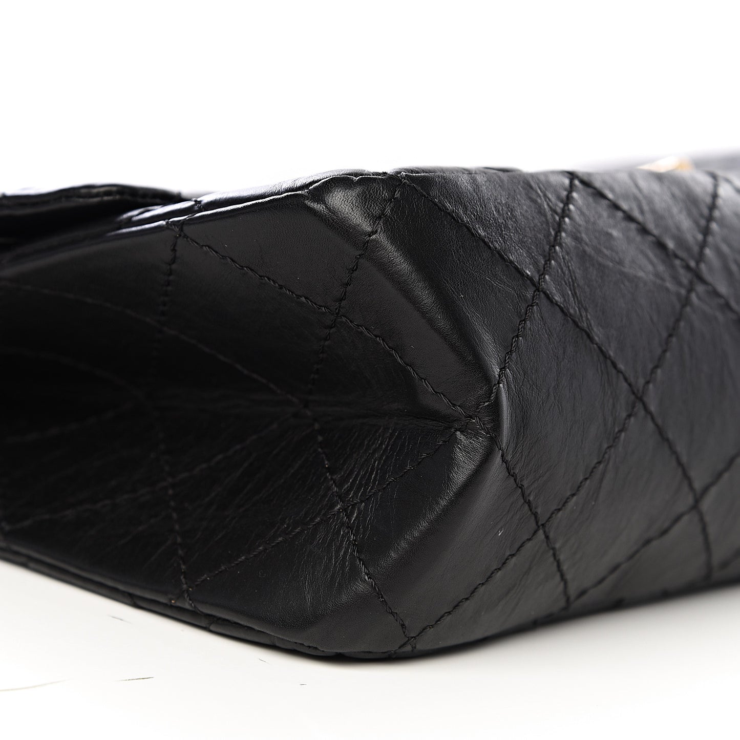 Aged Calfskin Quilted 2.55 Reissue 227 Flap Black