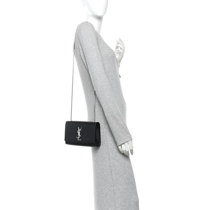 Saint Laurent Grain De Poudre Small Monogram Kate Satchel Black 2 of 9