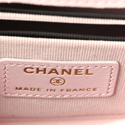 Chanel Lambskin Quilted Top Handle Clutch With Chain Light Pink 7 of 11