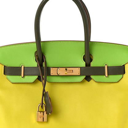 Hermes Swift Horseshoe Birkin 30 Lime Vert Olive Granny 8 of 10
