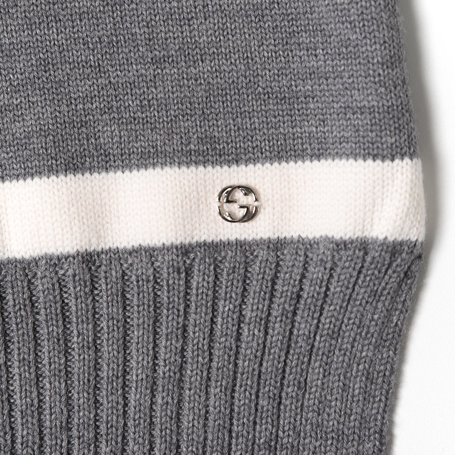 Wool Newporte Long Scarf Graphite Ivory