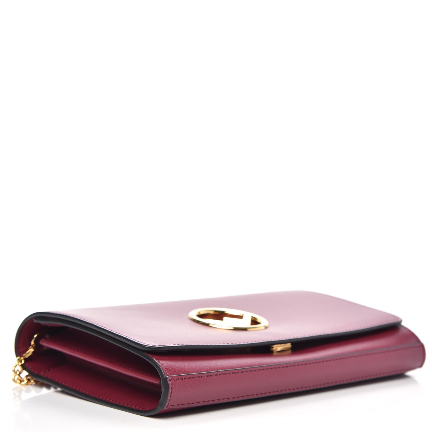 Fendi Vitello Liberty Lucido F is Fendi Wallet on Chain Black Cherry 4 of 10