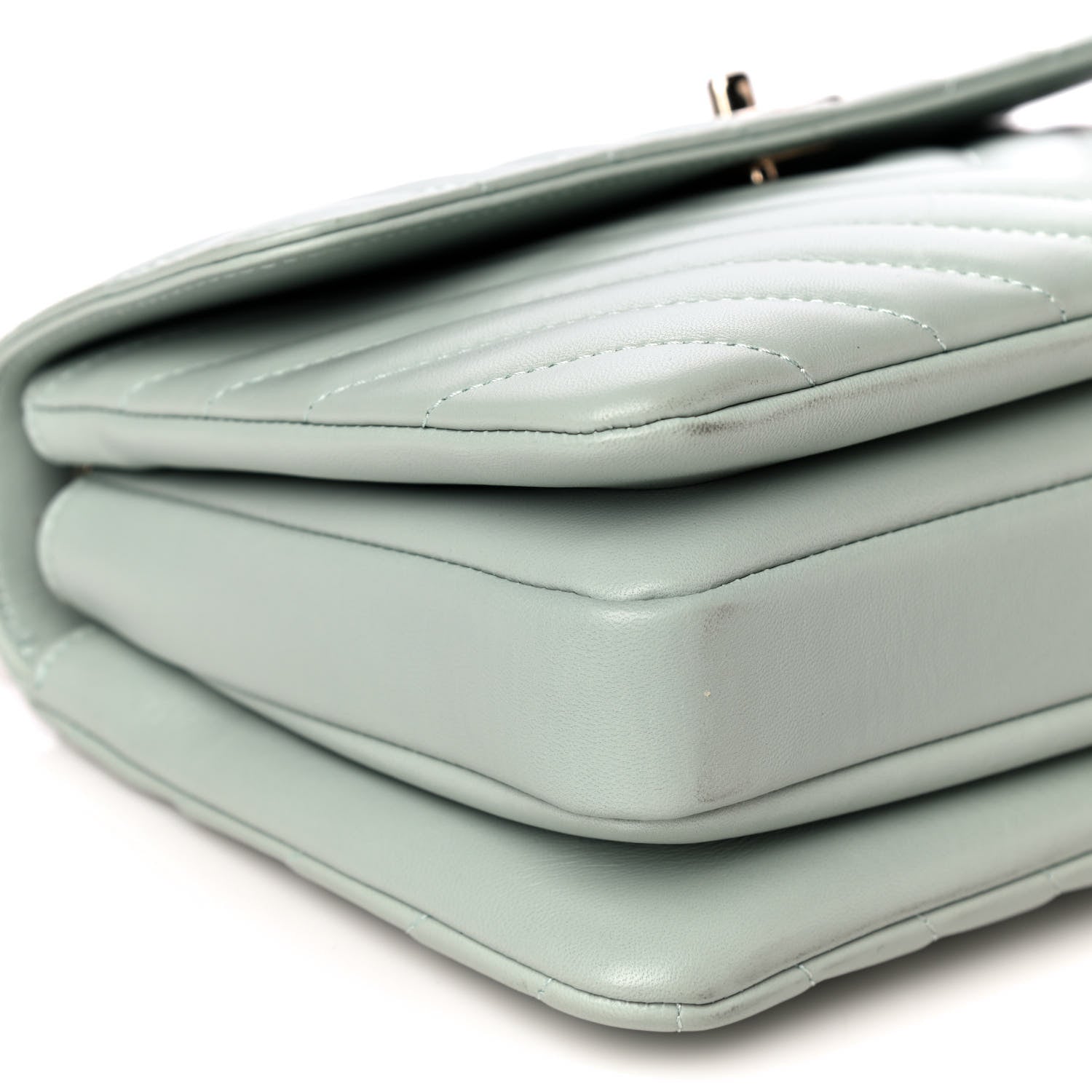Chanel Lambskin Chevron Quilted Small Trendy CC Dual Handle Flap Bag Light Green 14 of 19