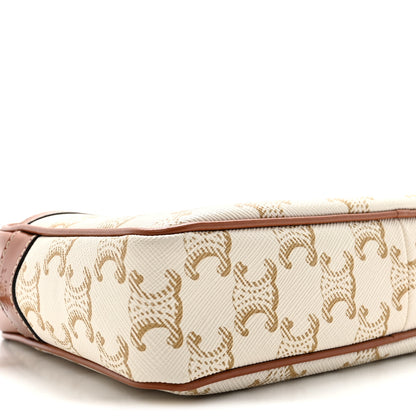Celine Calfskin Triomphe Canvas Small Patapans White 8 of 9