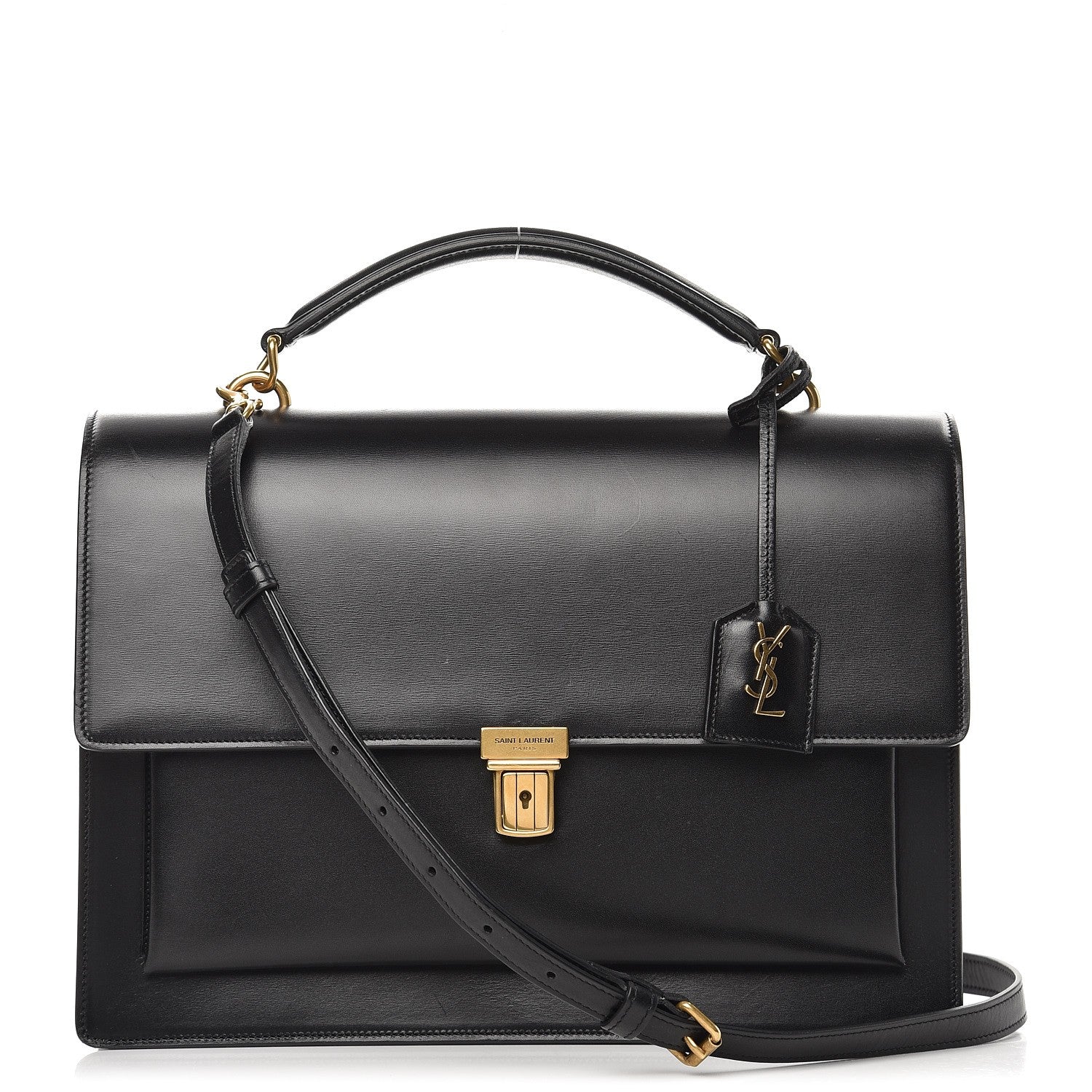 Saint Laurent Calfskin Large Highschool Satchel Black 1 of 10