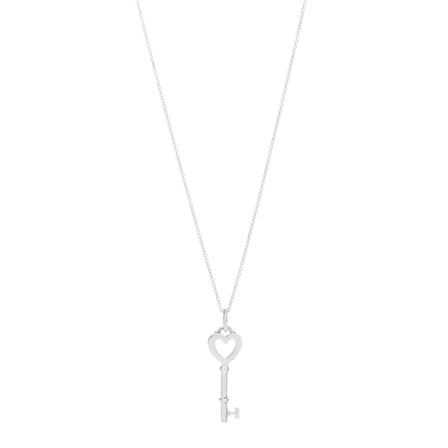 Sterling Silver Mini Heart Key Pendant Necklace