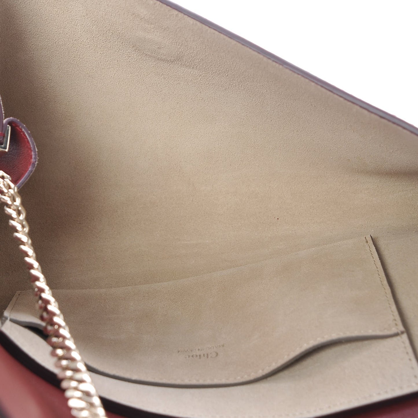 Suede Calfskin Faye Clutch Plum Purple