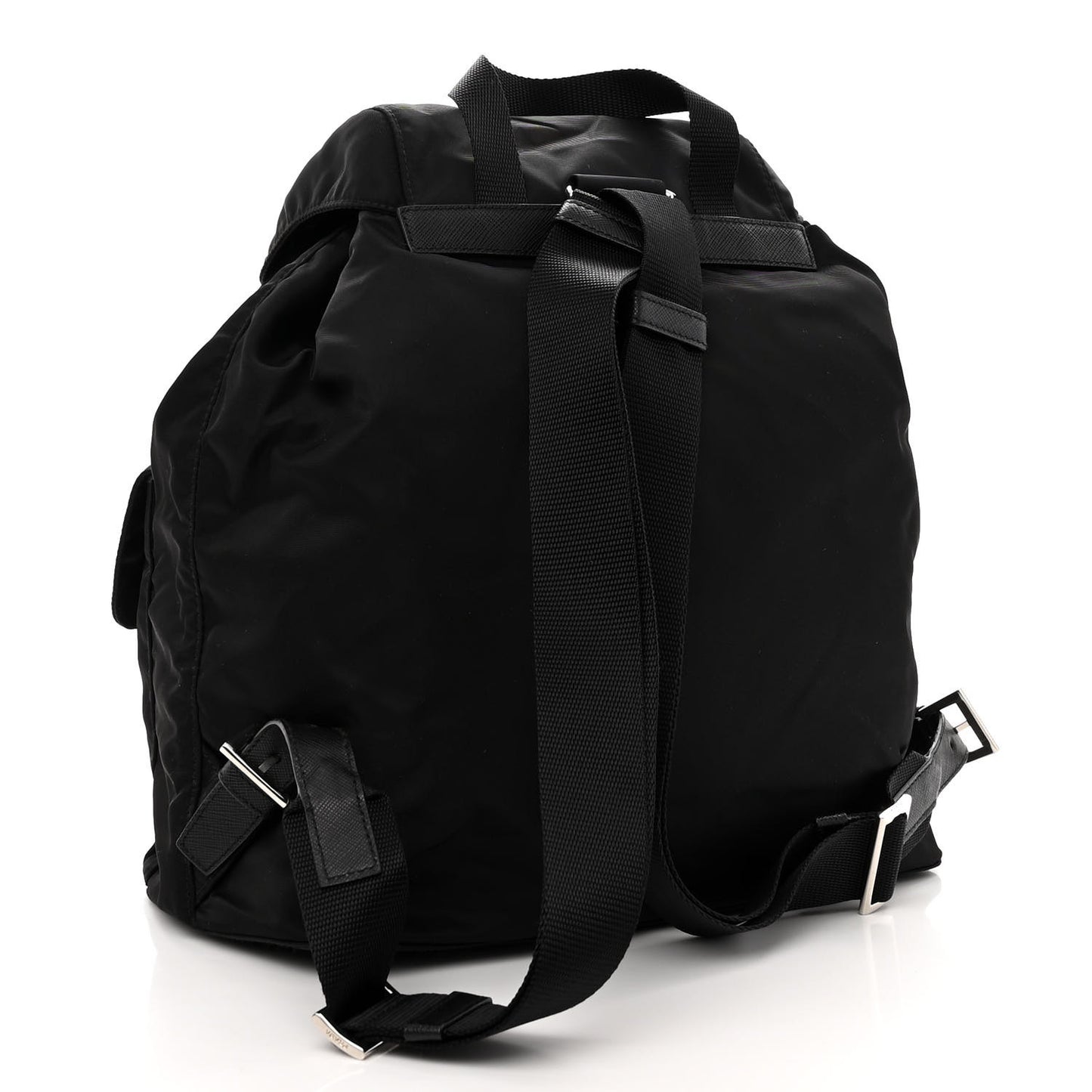 Tessuto Nylon Saffiano Medium Backpack Black