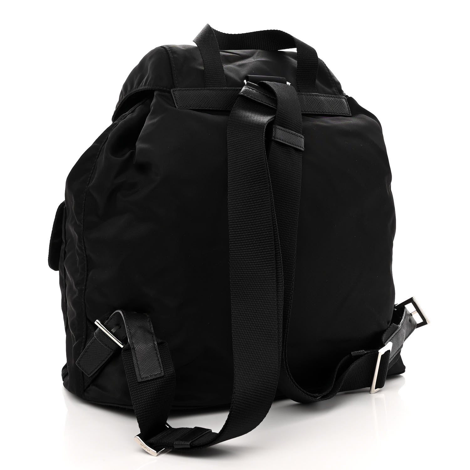 Prada Tessuto Nylon Saffiano Medium Backpack Black 3 of 9