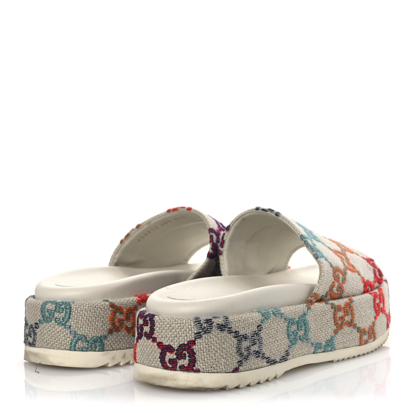 Linen Psychedelic Mini GG Monogram Angelina Platform 55mm Slide Sandals 40.5 Multicolor