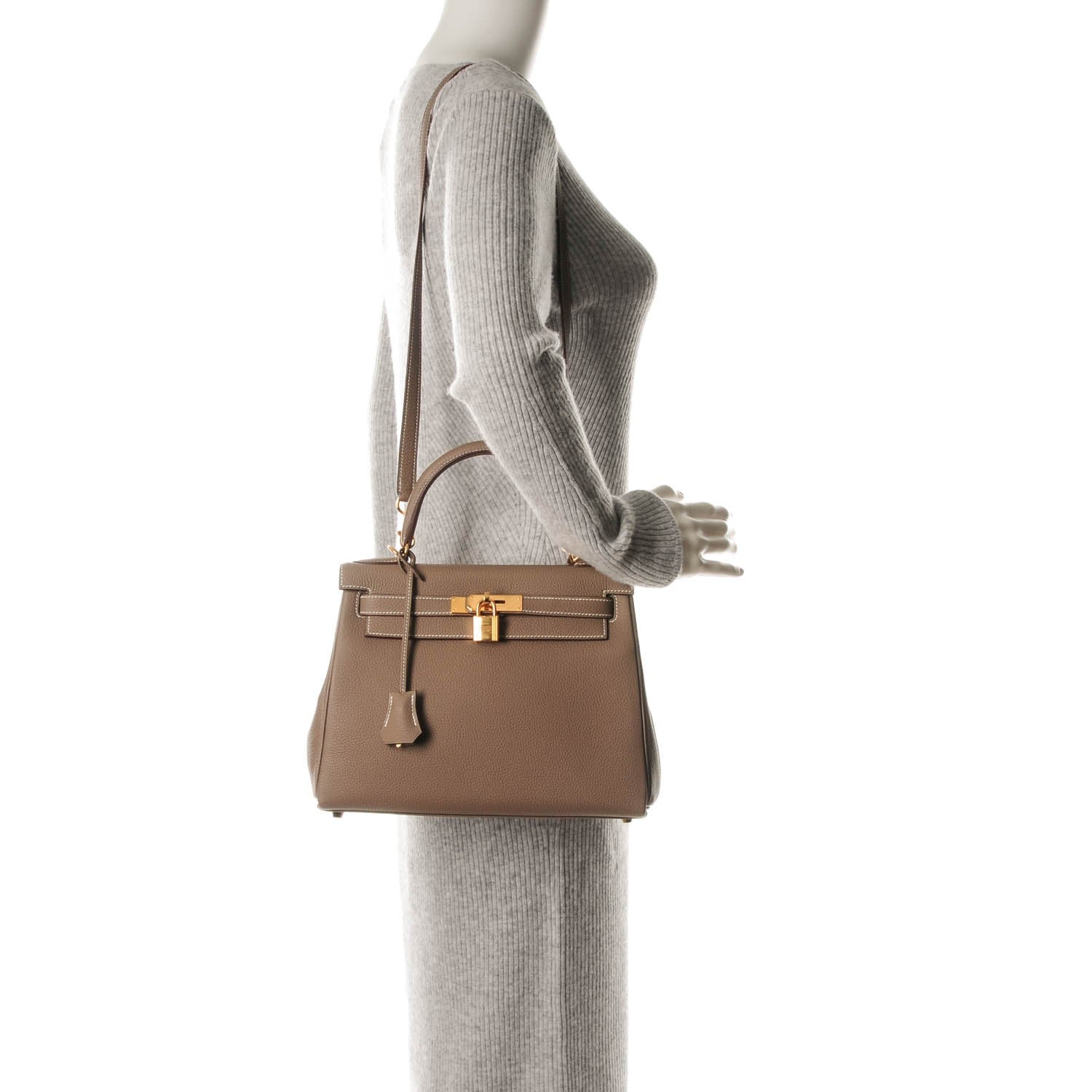 Hermes Togo Kelly Retourne 28 Etoupe 2 of 26