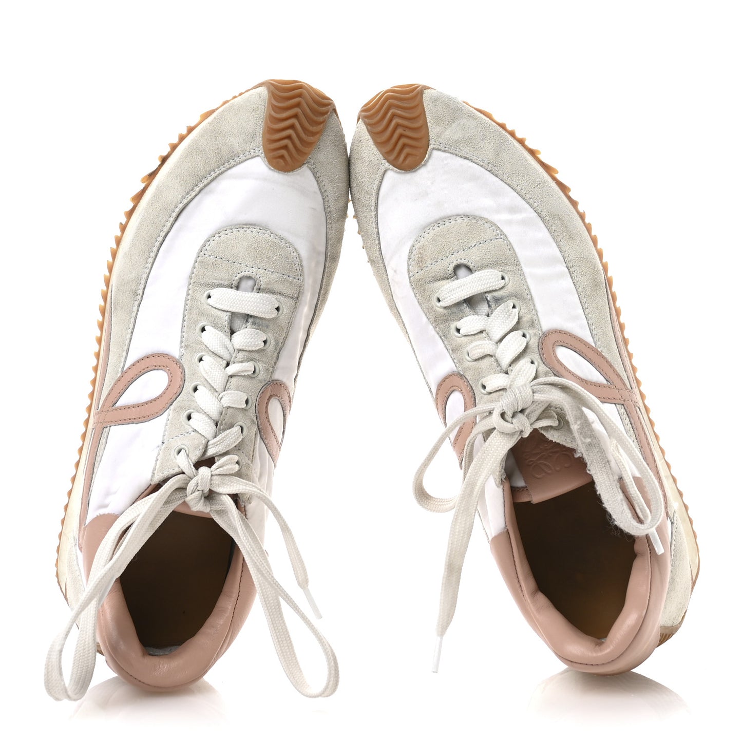 Nylon Suede Flow Runner Sneakers 41 White Powder