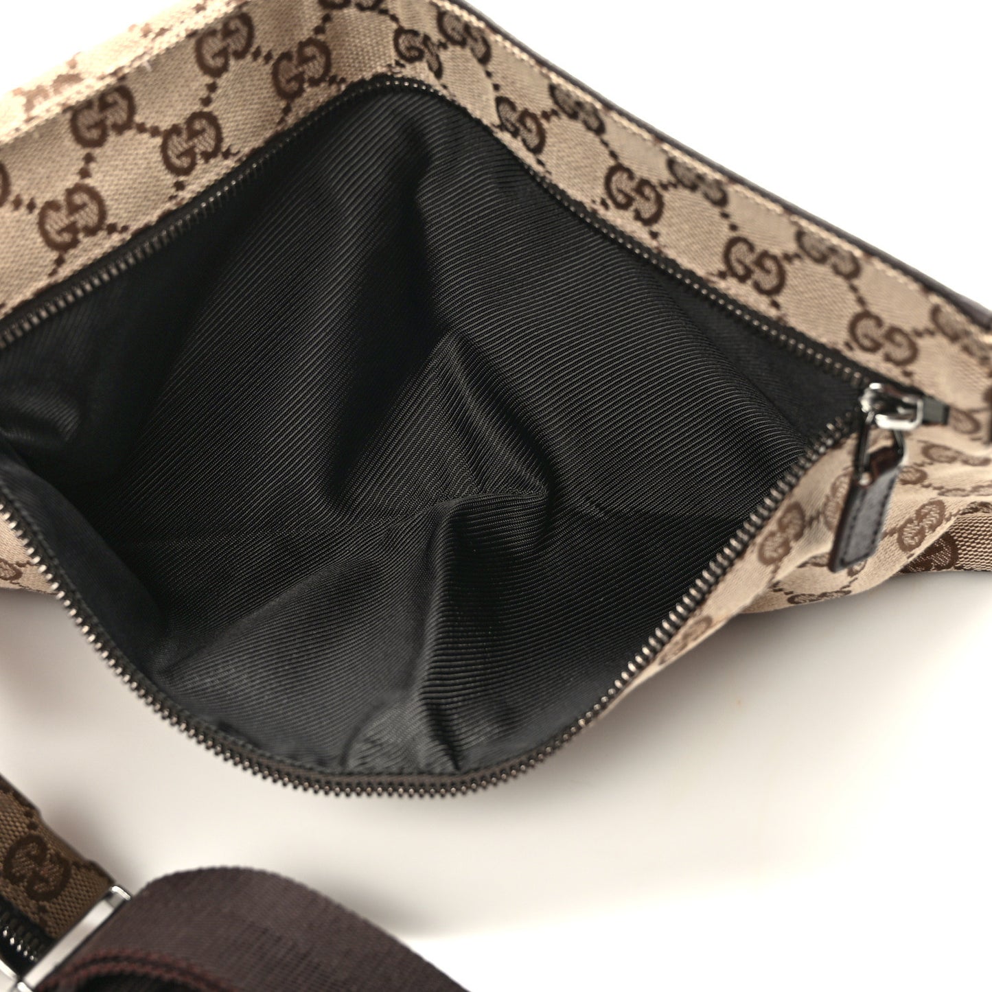 GG Monogram Double Pocket Belt Bag Dark Brown