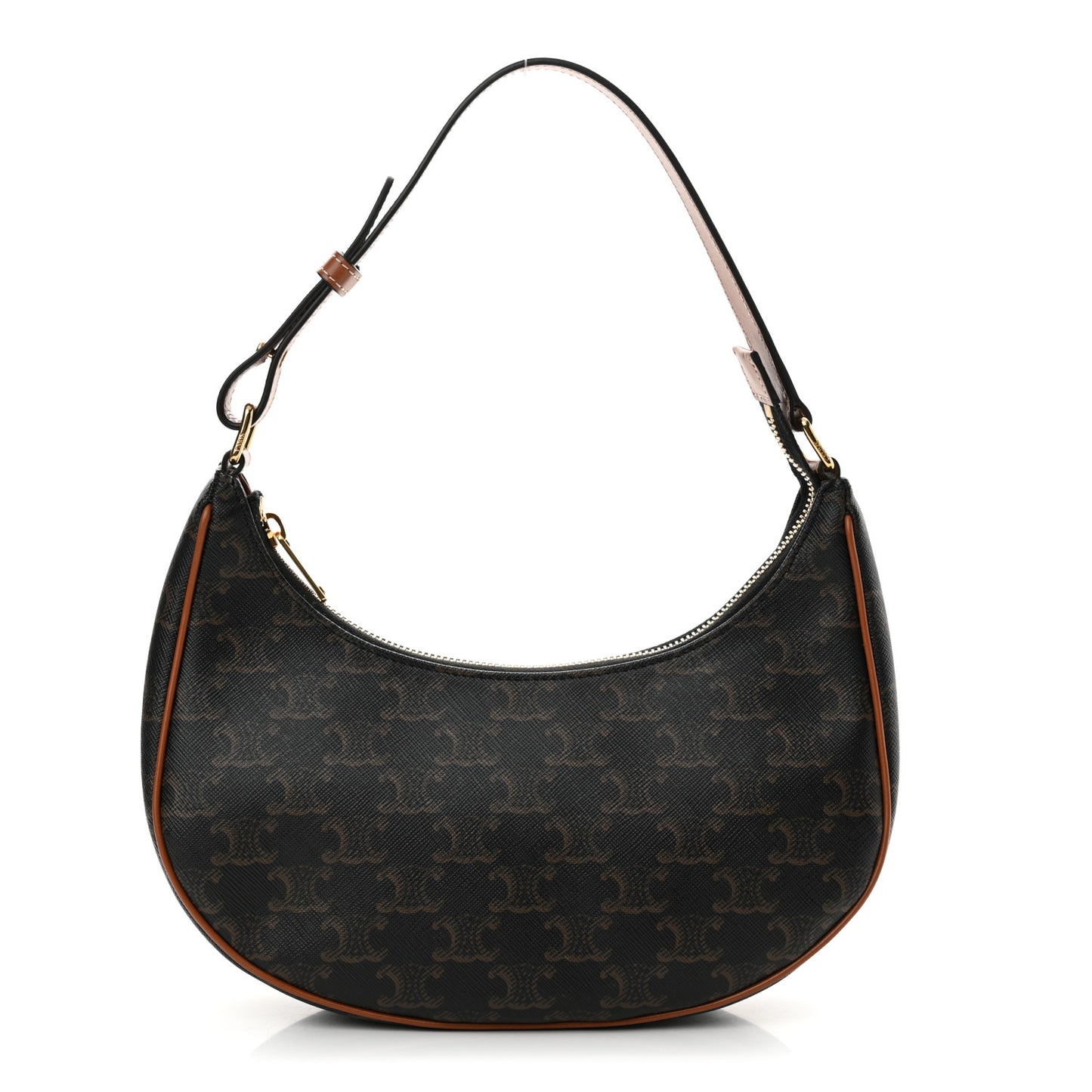 Triomphe Canvas Calfskin Ava Shoulder Bag Tan
