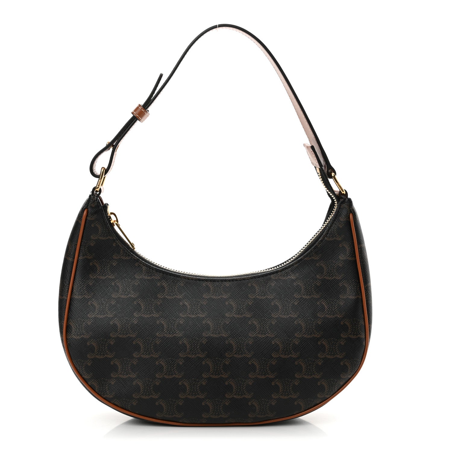 Celine Triomphe Canvas Calfskin Ava Shoulder Bag Tan 1 of 11
