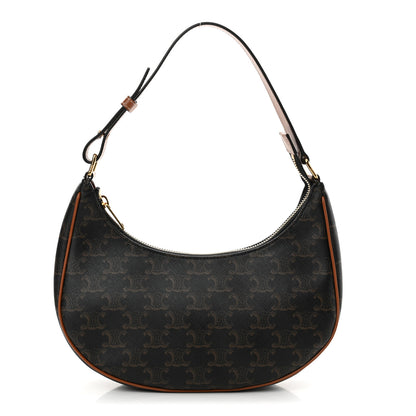 Celine Triomphe Canvas Calfskin Ava Shoulder Bag Tan 1 of 11