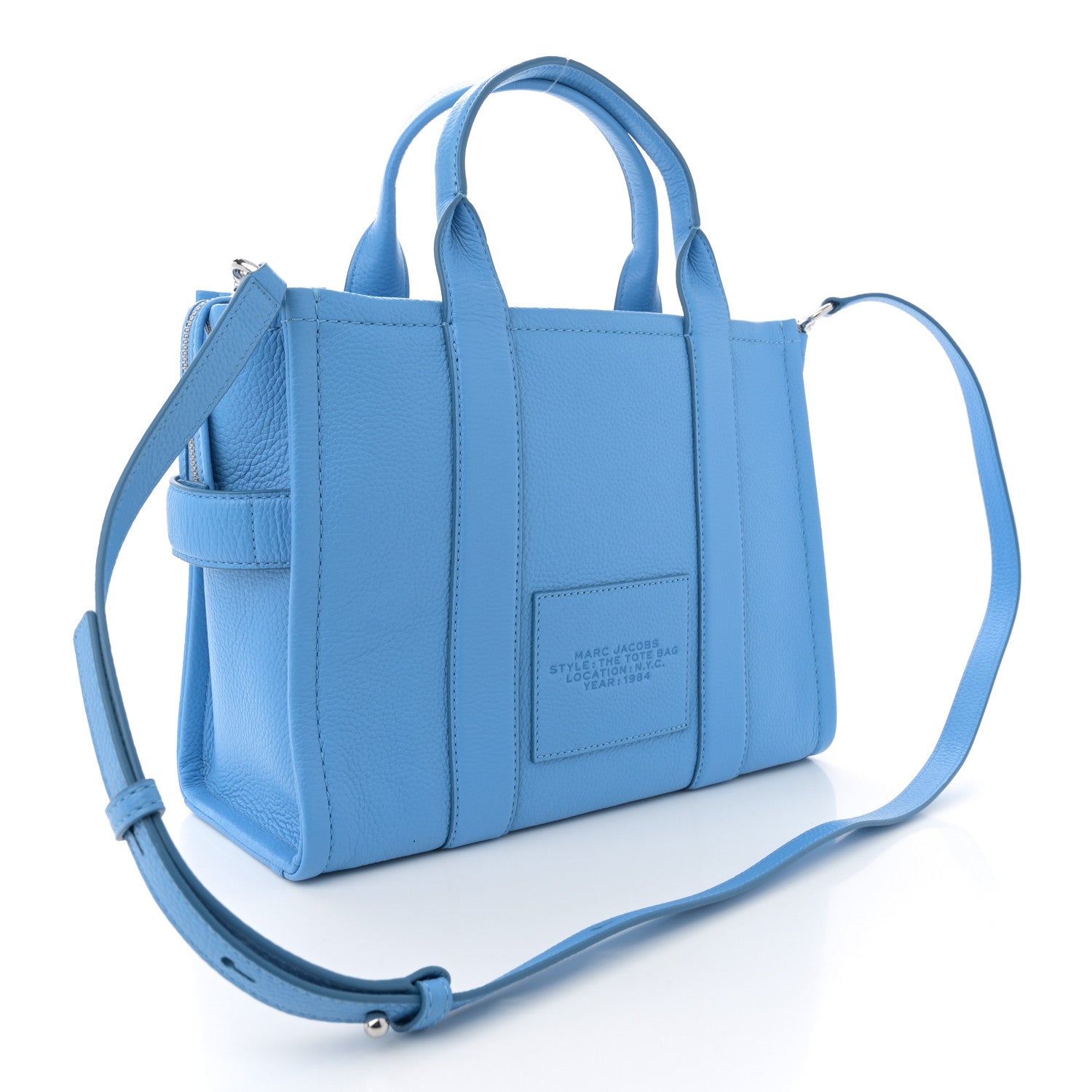Marc Jacobs Grained Calfskin Medium The Tote Bag Spring Blue 3 of 11