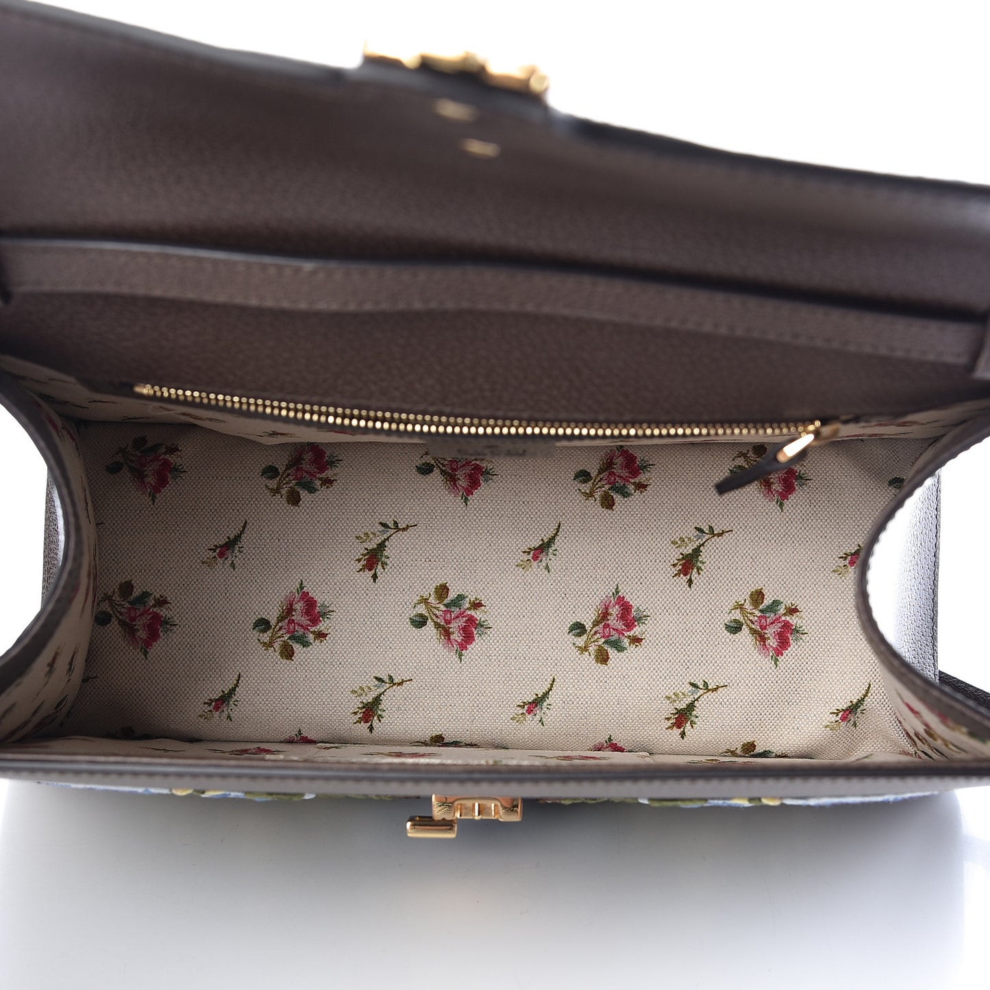 Calfskin Embroidered Medium Sylvie Top Handle Bag New Acero Multicolor