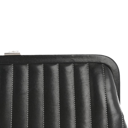 Chanel Lambskin Vertical Quilted Mademoiselle Clutch Black 10 of 10