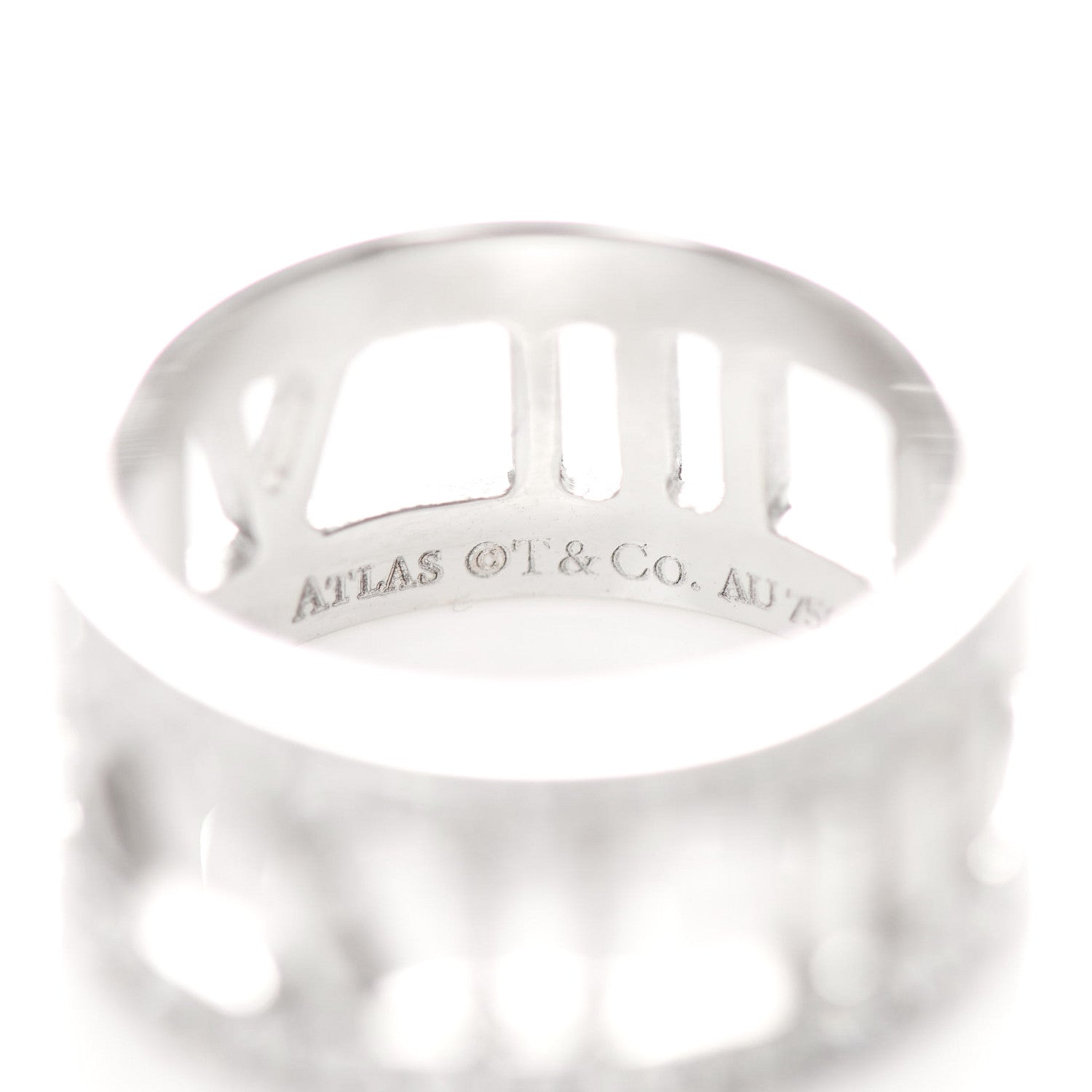 Tiffany 18K White Gold Diamond Wide Atlas Open Ring 49 4.75 4 of 6