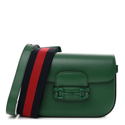 Gucci Azalea Calfskin Web Monochrome Horsebit 1955 Shoulder Bag Emerald 1 of 10