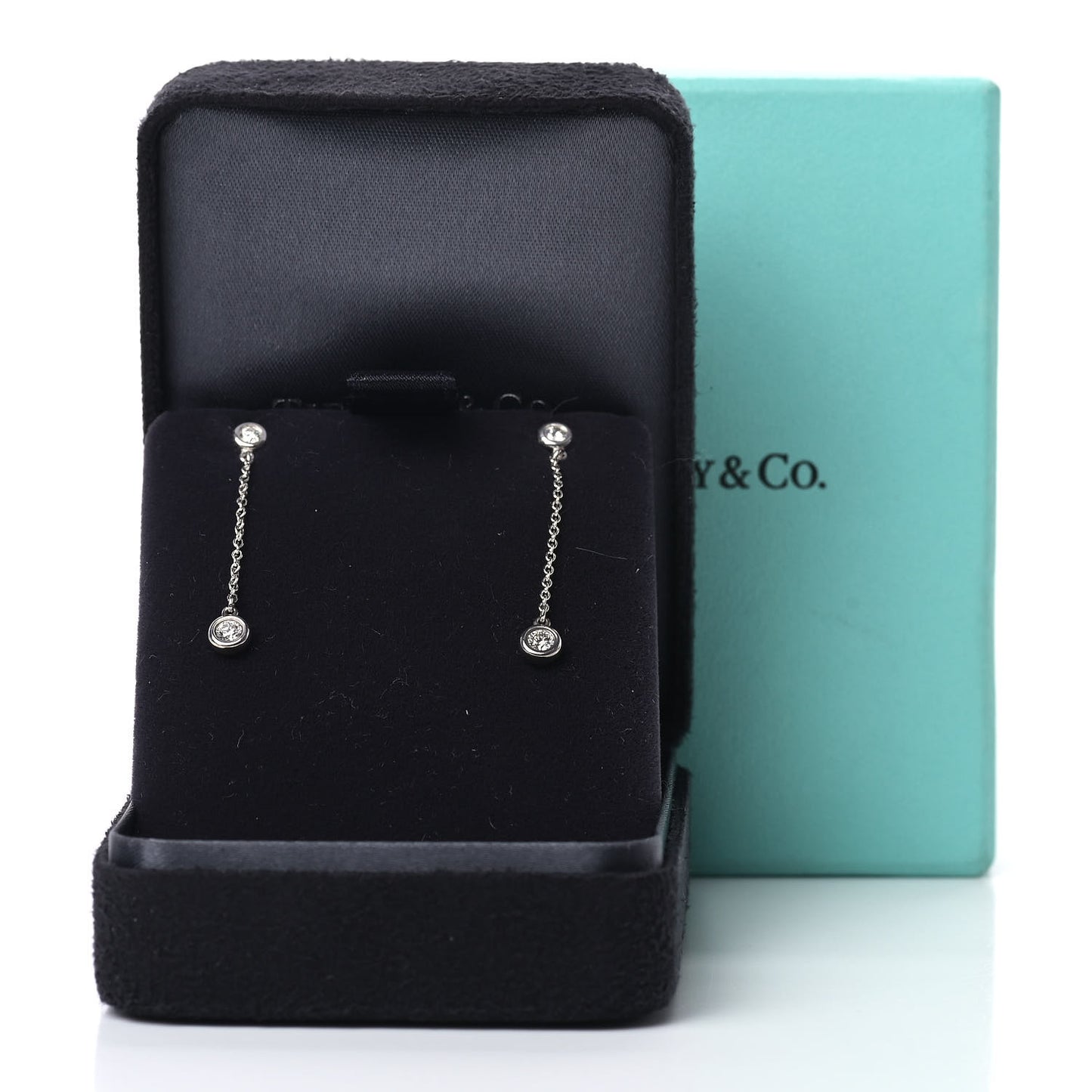Sterling Silver Diamond .24ct Elsa Peretti Diamonds by the Yard Drop Earrings