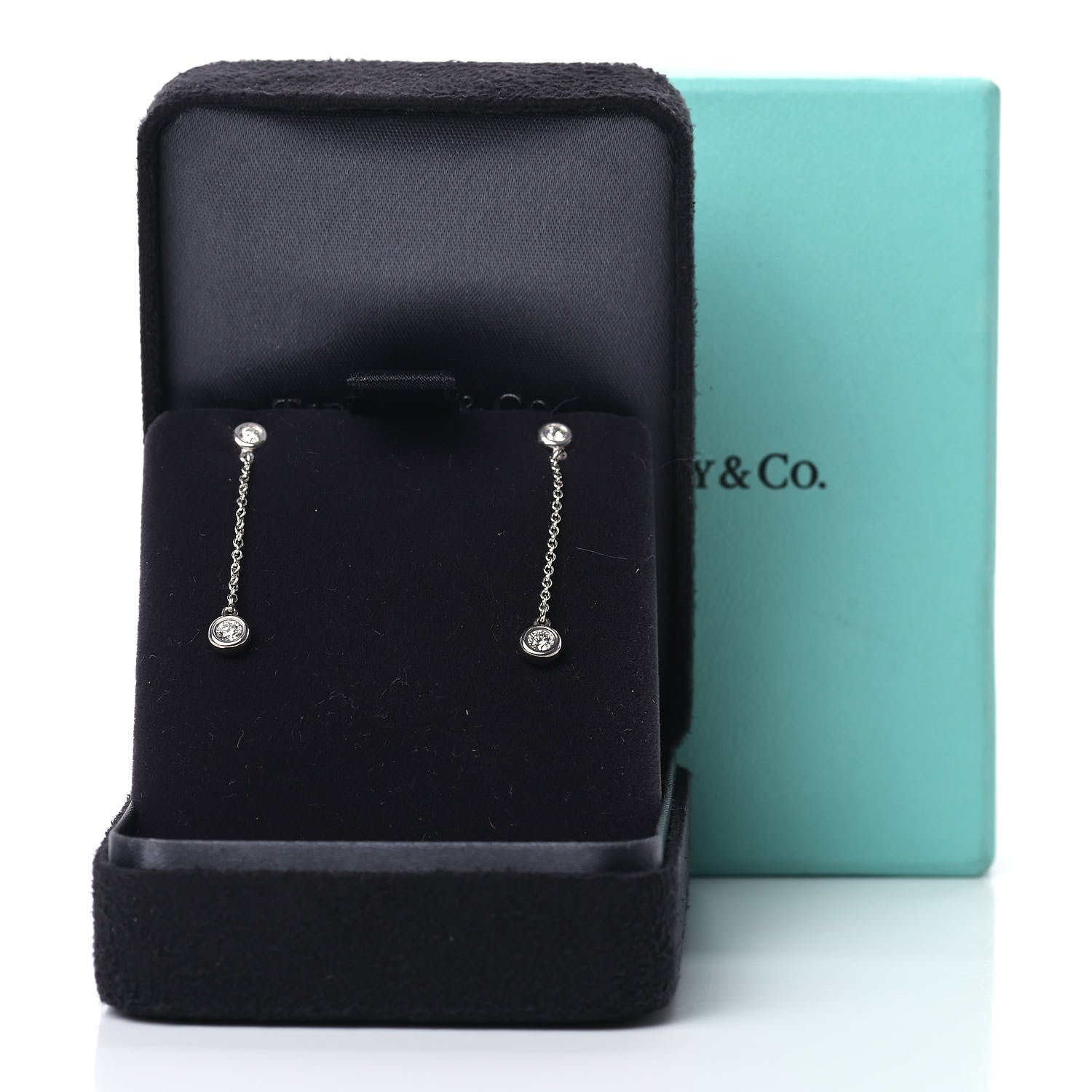 Tiffany Sterling Silver Diamond .24ct Elsa Peretti Diamonds by the Yard Drop Earrings 7 of 7